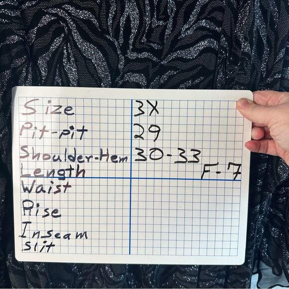 Java black & silver glittery layered blouse ruffle, sheer cuff evening plus size - Picture 13 of 13